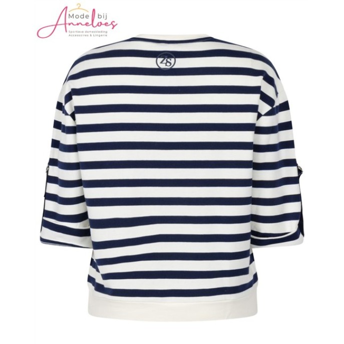 Zoso Pullover Manon - Streep Blauw Zoso Pullover Manon - Streep Blauw